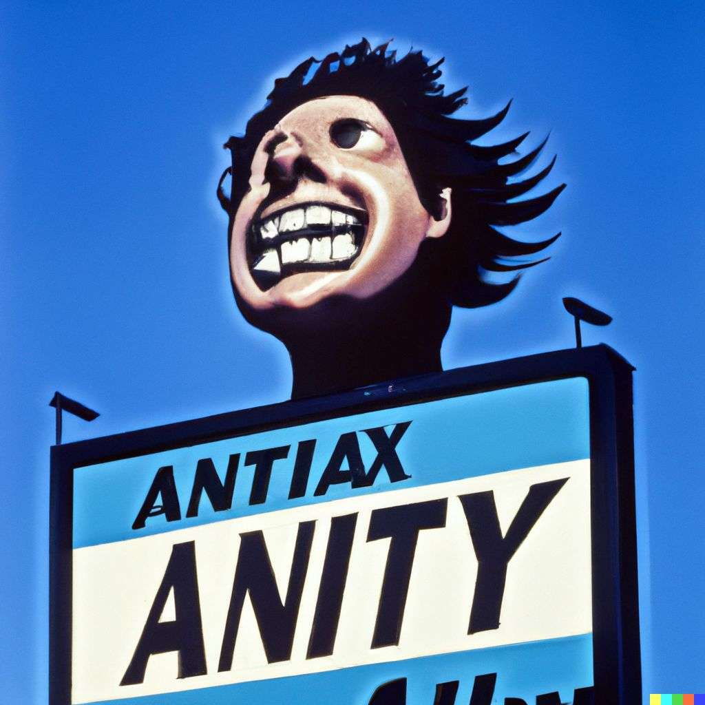 a representation of anxiety, advertisement from the '80s